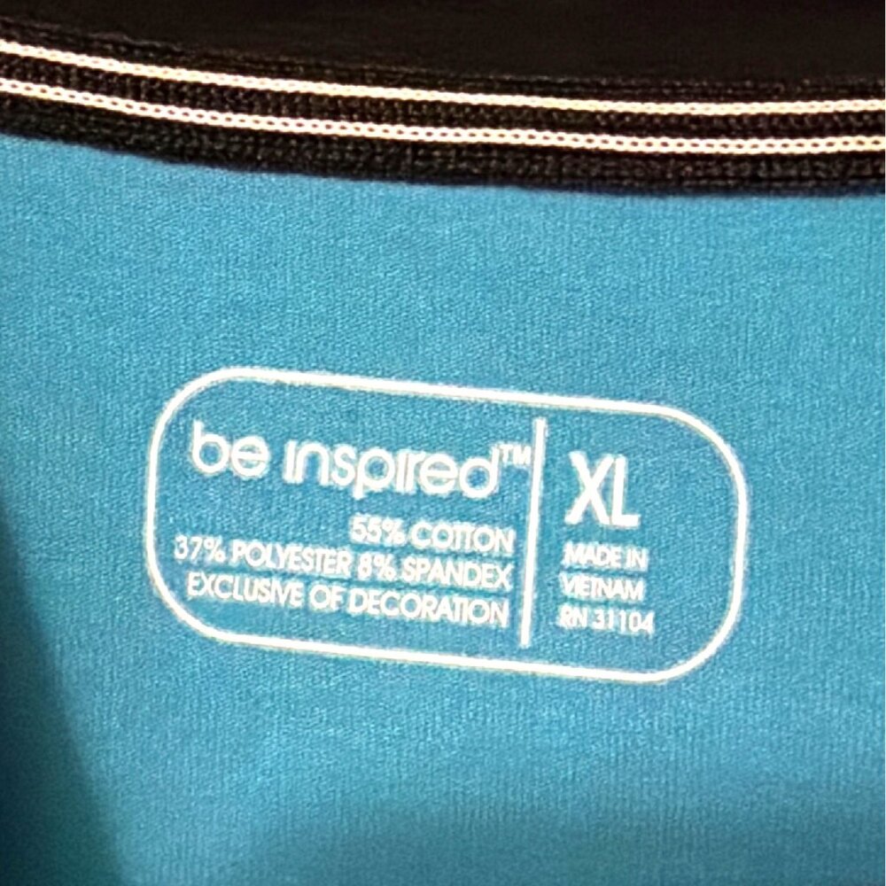 Be Inspired Womens Teal Zip-Up Jacket XL Cotton Blend Lightweight Activewear - Picture 2 of 6